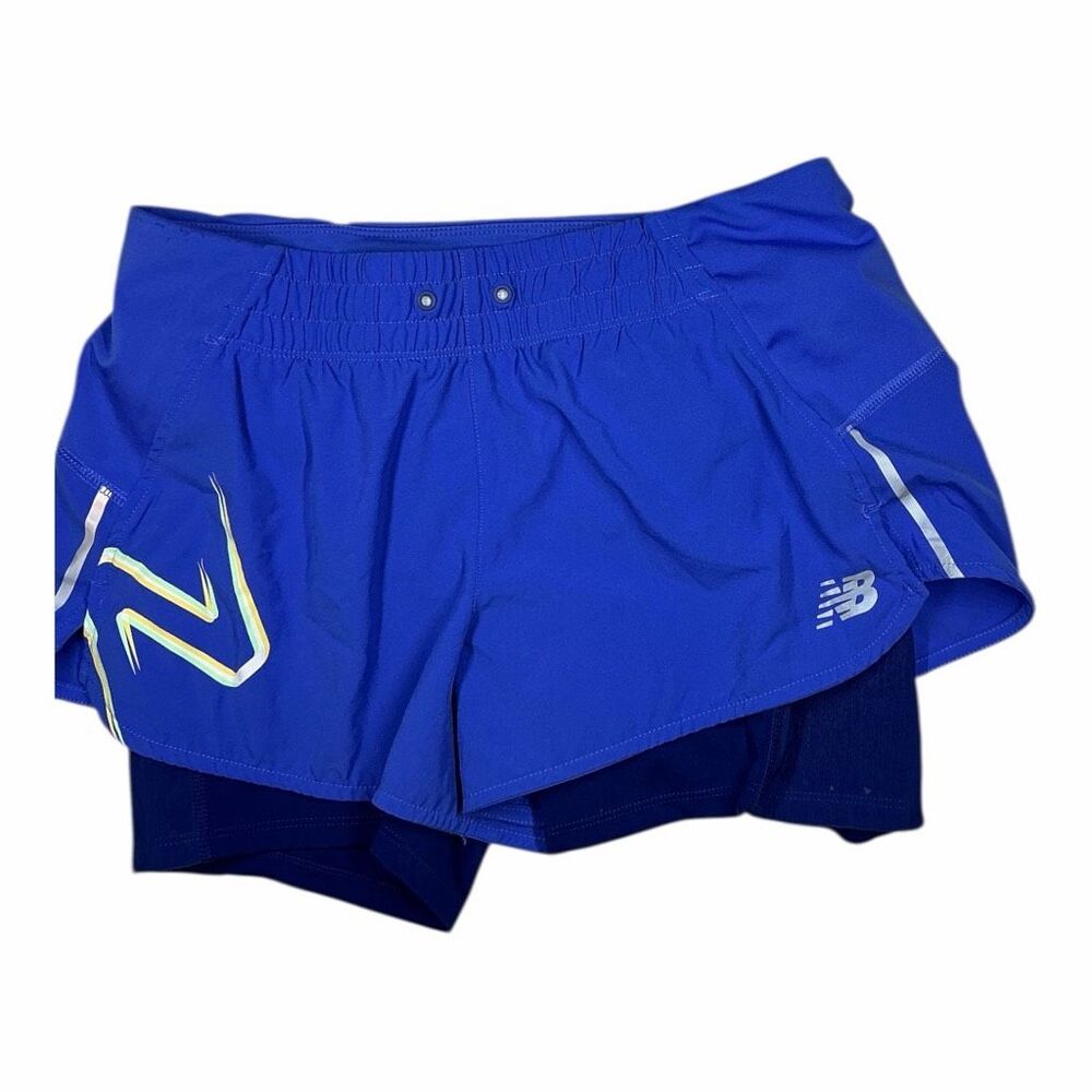 New Balance Women's Core Woven Shorts 3" Built-in Brief Ultra Vilot Blue Small